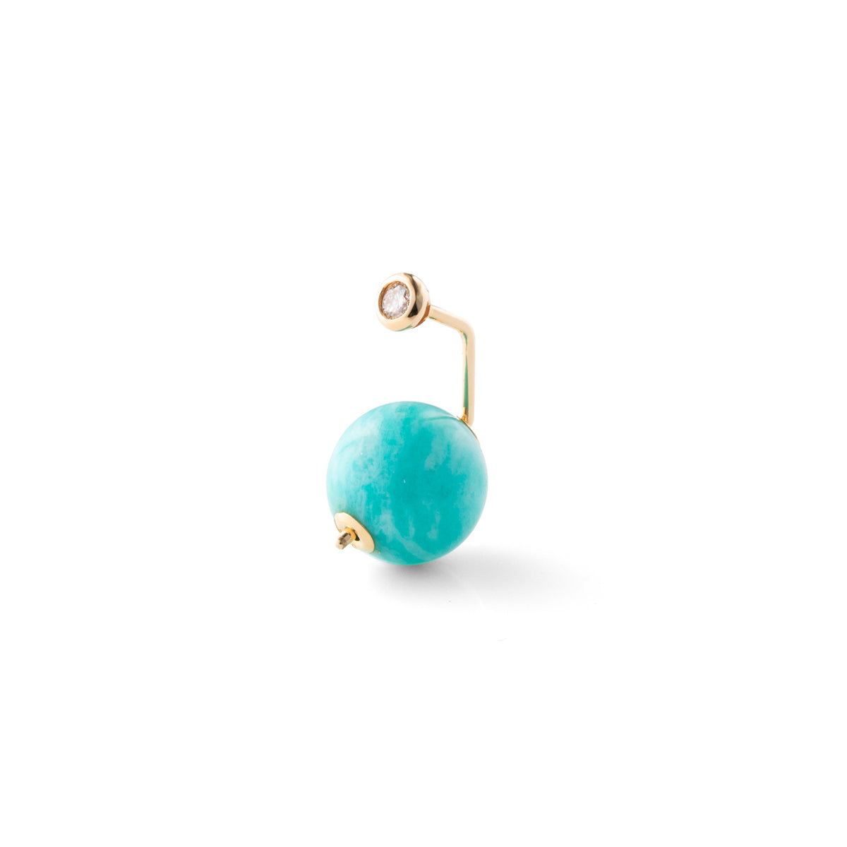 BUMBLE BEE Diamond Earring w/ Amazonite Backing