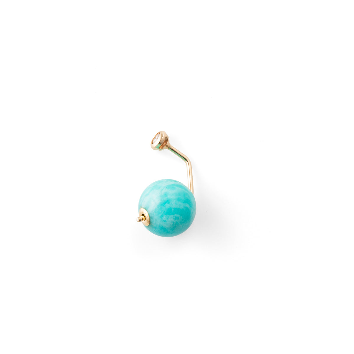 BUMBLE BEE Diamond Earring w/ Amazonite Backing