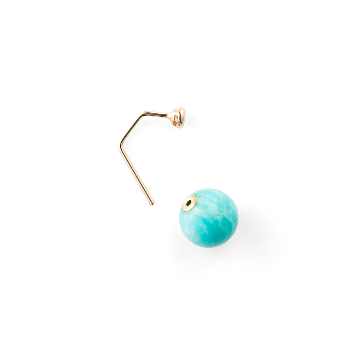 BUMBLE BEE Diamond Earring w/ Amazonite Backing