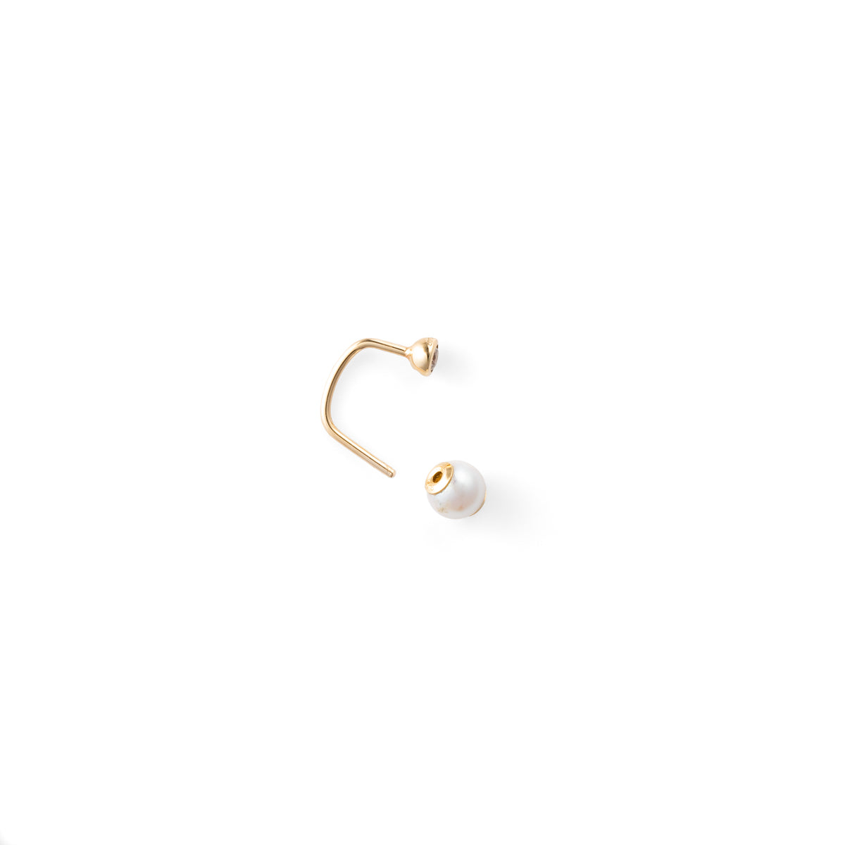 BUMBLE BEE Diamond Earring w/ Akoya Pearl Backing