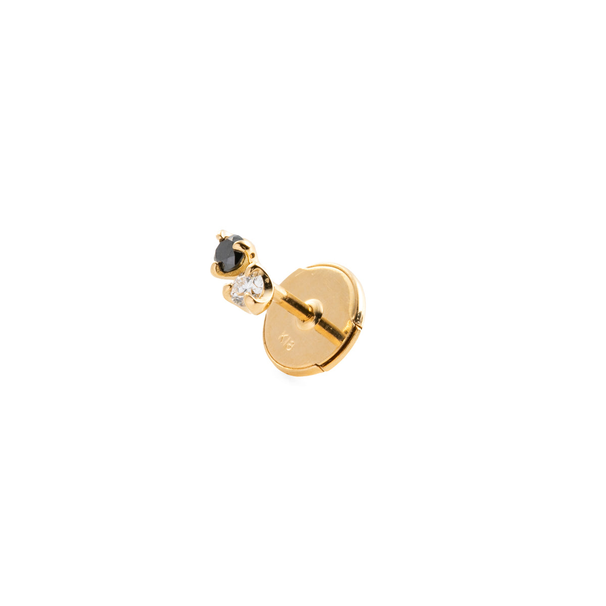 18K BIRD OF PARADISE Double Stone Earring White and Black Diamond