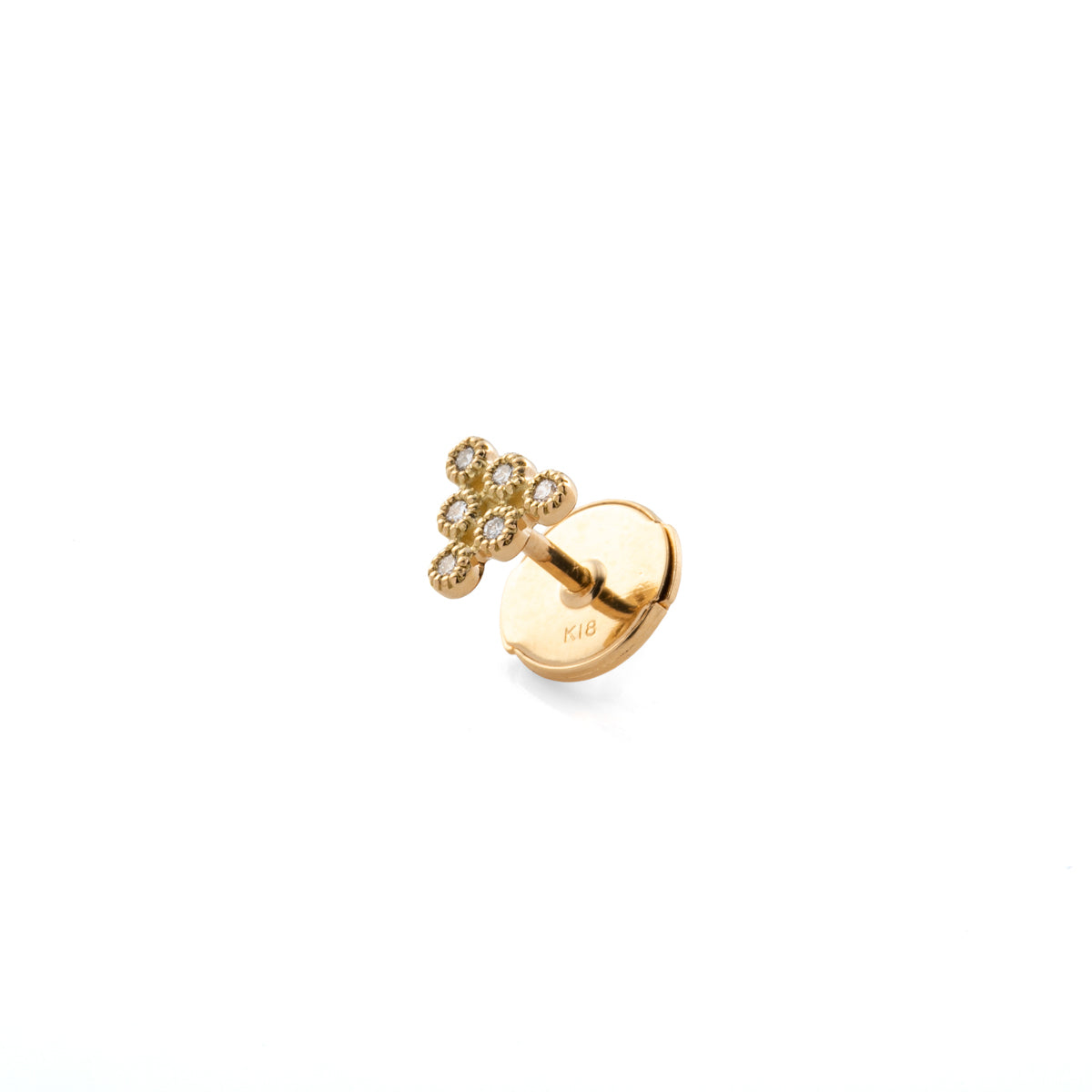 18K ALL ABOUT BASICS Pyramid Diamond Earring Medium size