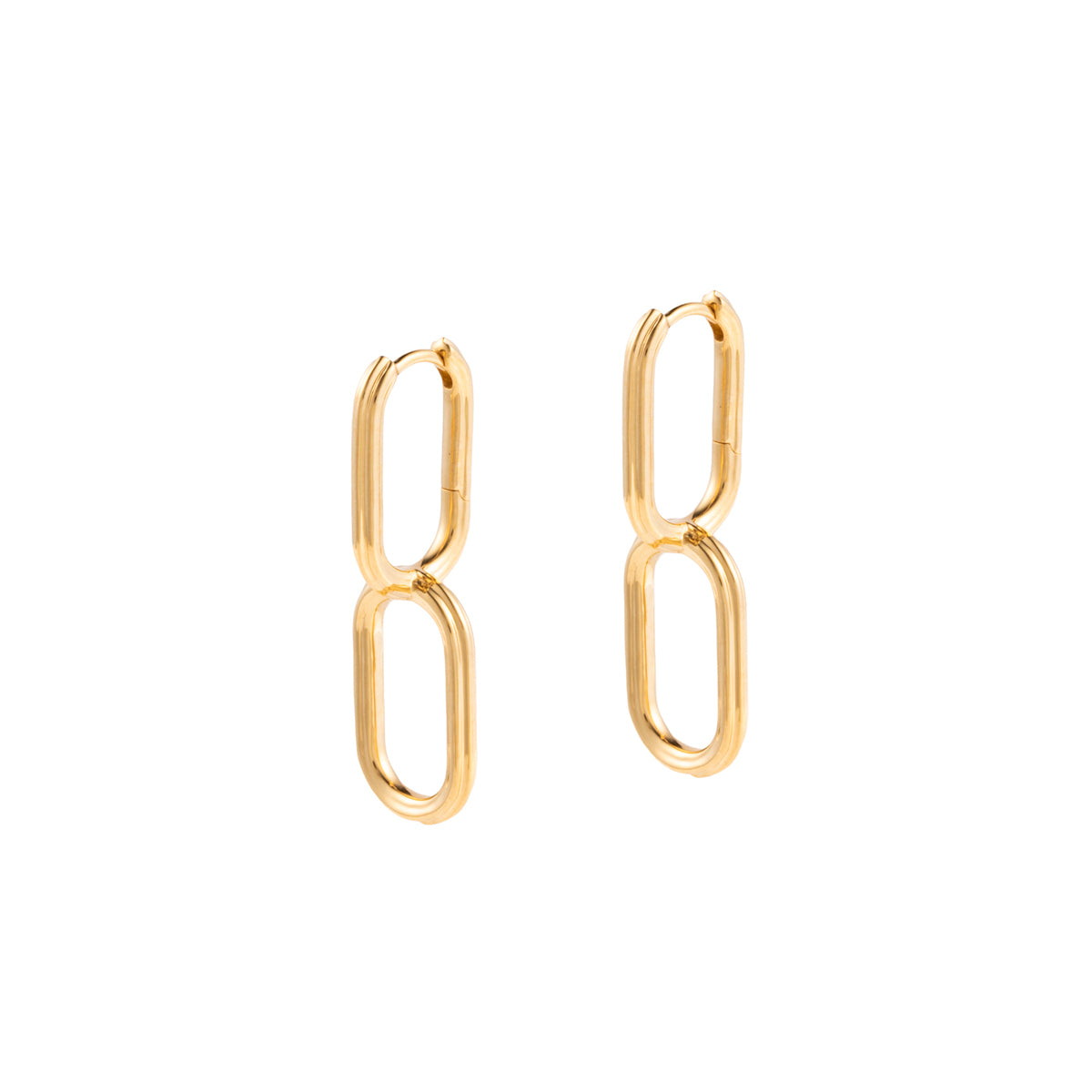 18K DUNE Oblong Hoop Earrings Small size