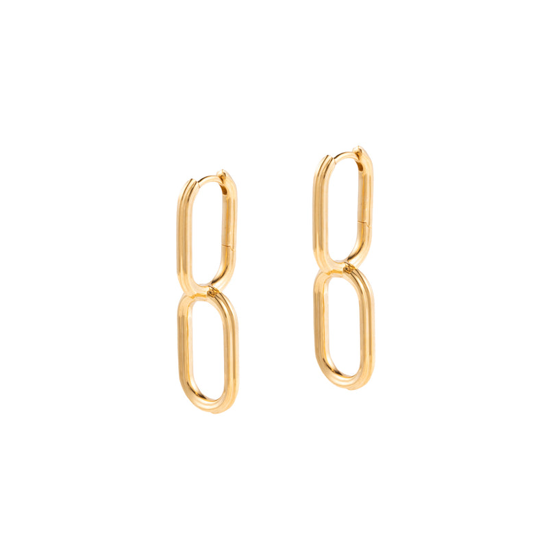 18k "Dune" Oblong Hoop Earrings S size