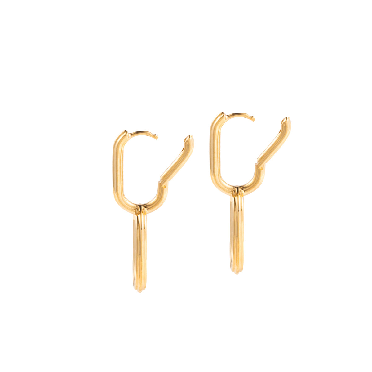 18K DUNE Oblong Hoop Earrings Small size
