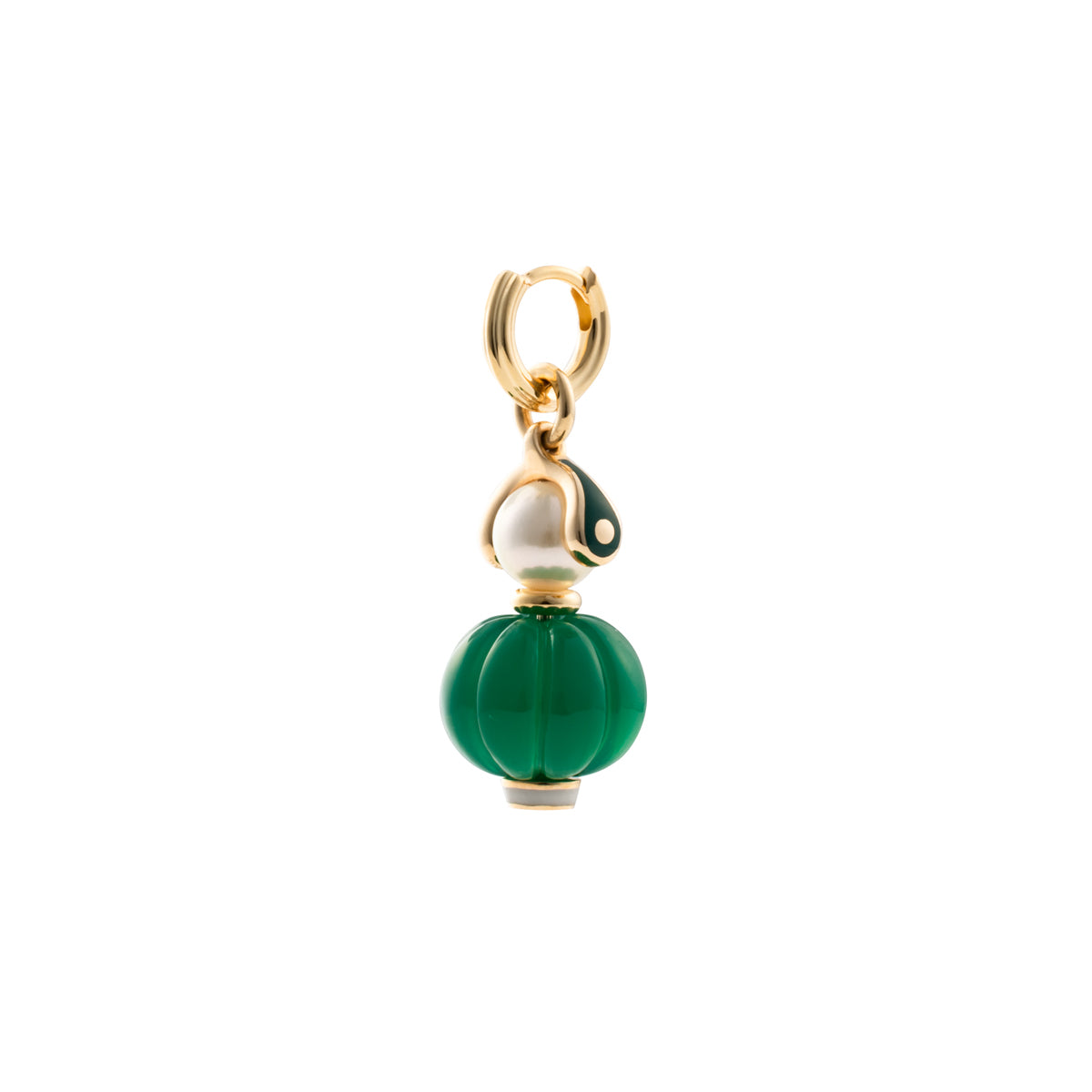 BIRD OF PARADISE Green Agate Charm Earring
