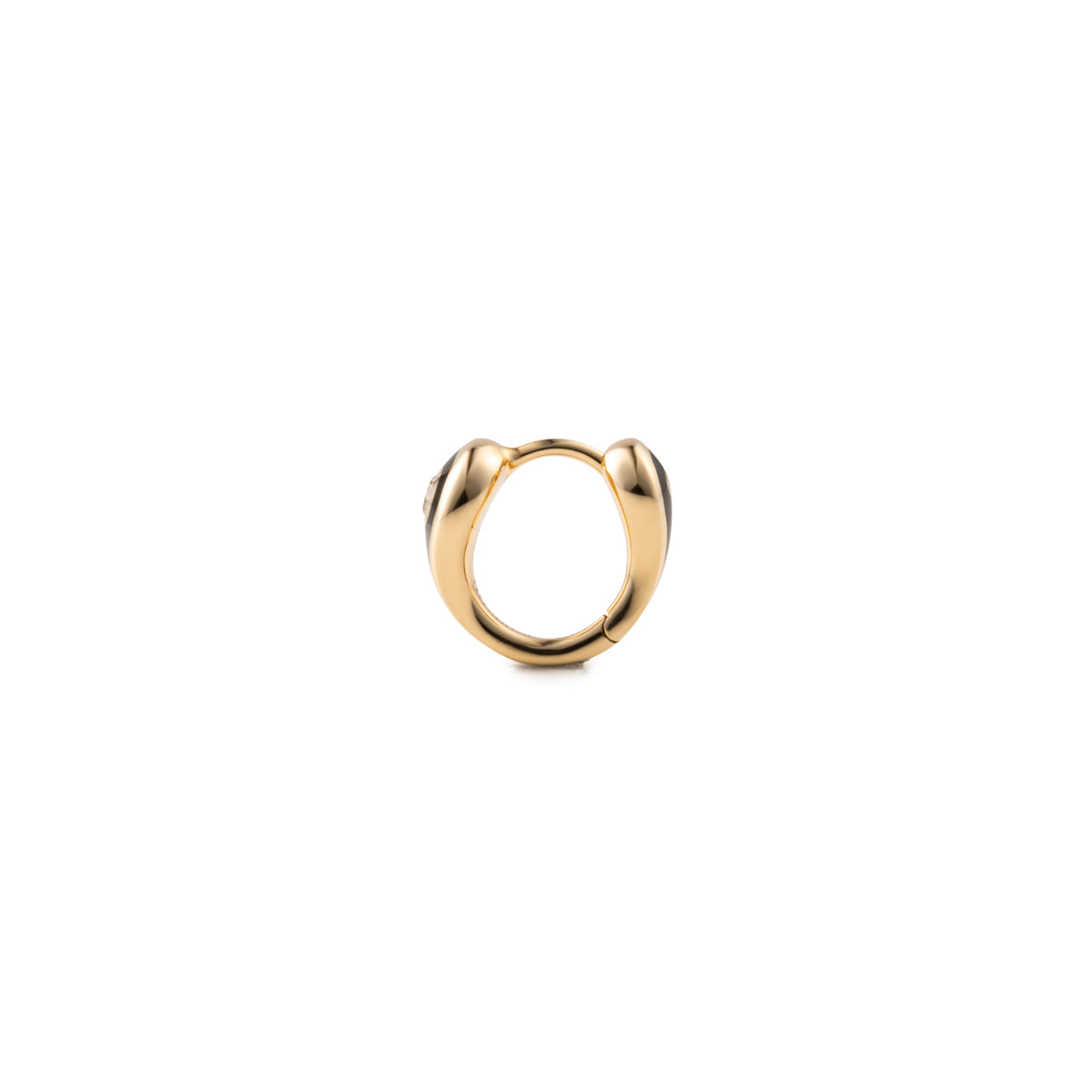 BIRD OF PARADISE Enamel Diamond Hoop Earring in Jet Black