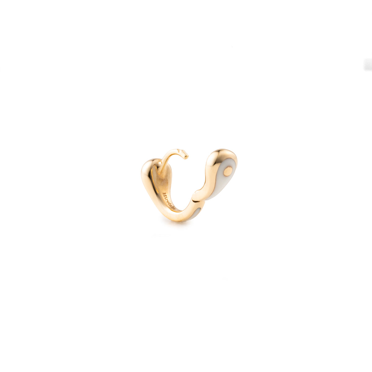 BIRD OF PARADISE Hoop Earring in Ivory White