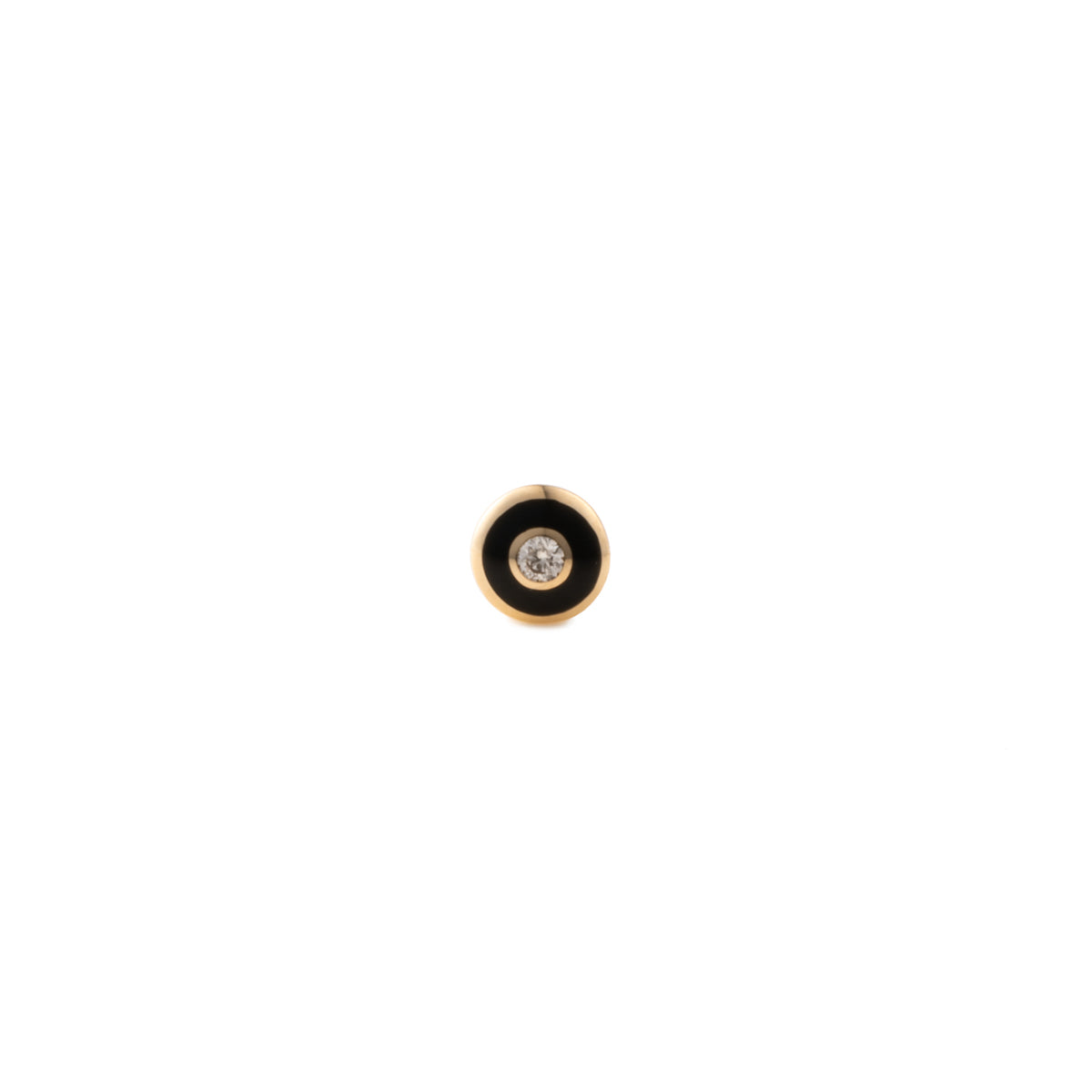 BIRD OF PARADISE Enamel Diamond Bird's Eye Stud Earring in Jet Black