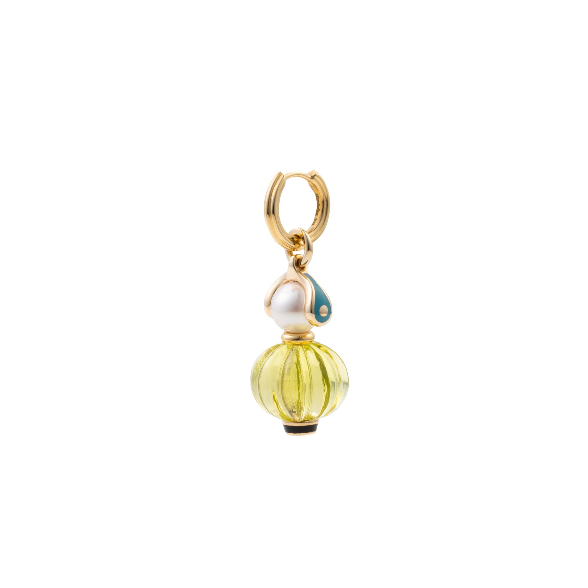 BIRD OF PARADISE Lemon Quartz Charm Earring