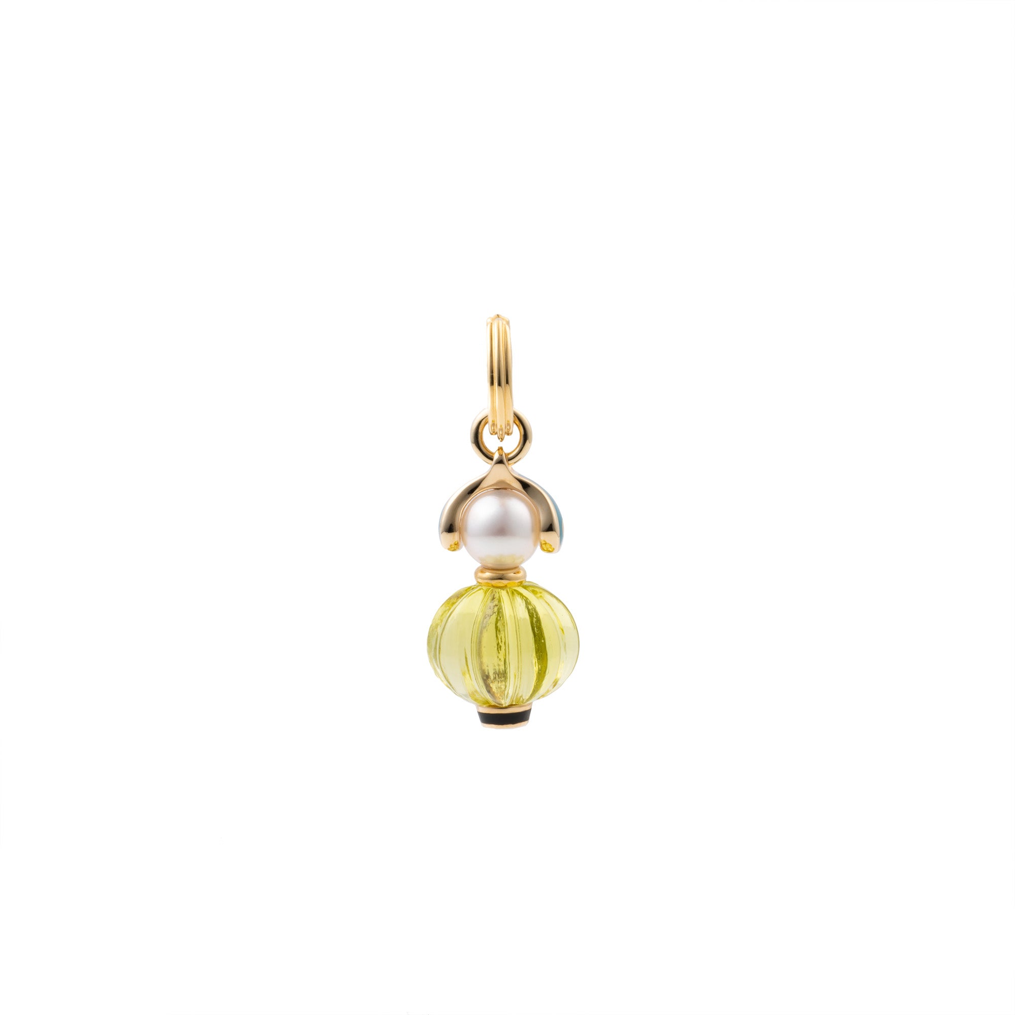 BIRD OF PARADISE Lemon Quartz Charm Earring