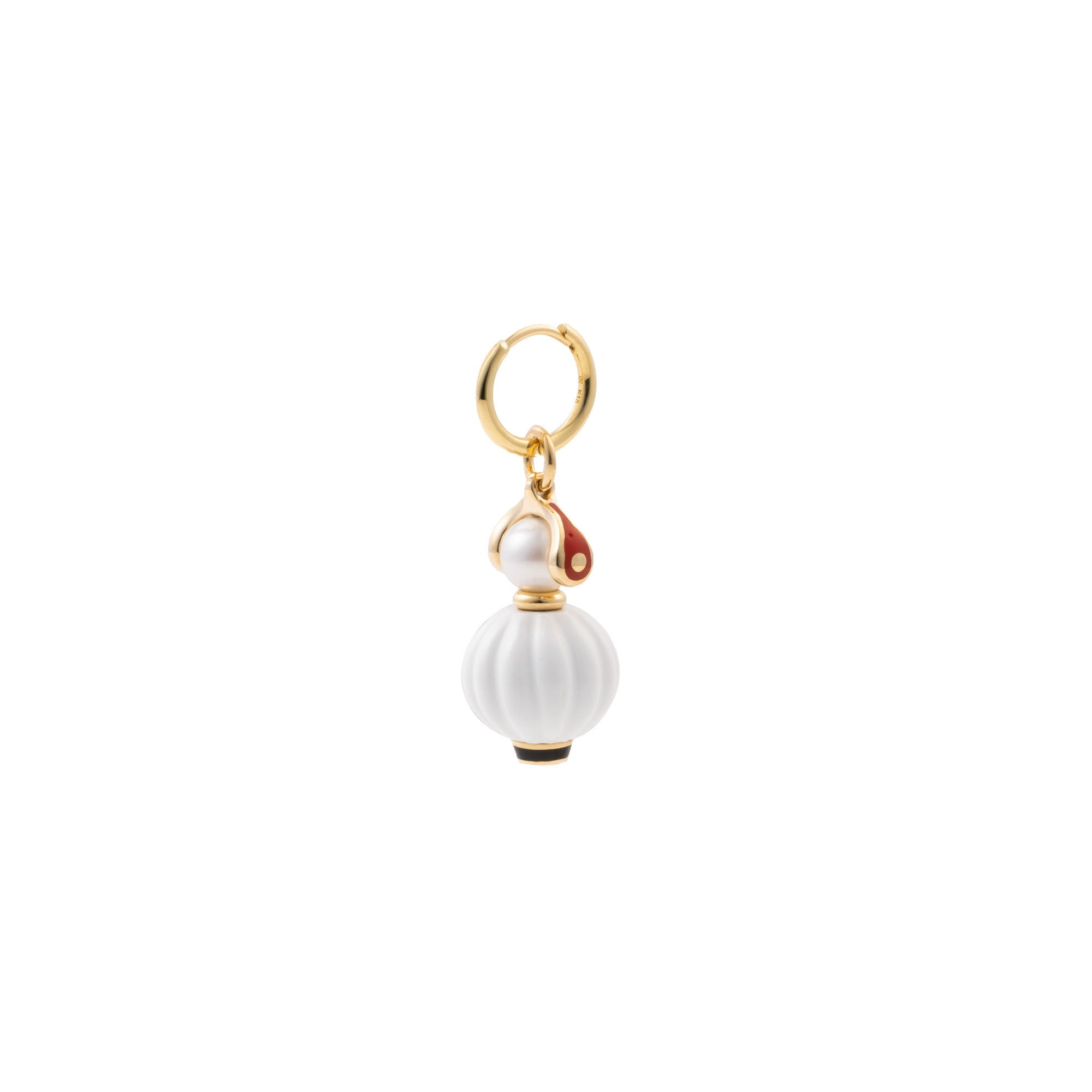 BIRD OF PARADISE White Agate Charm Earring