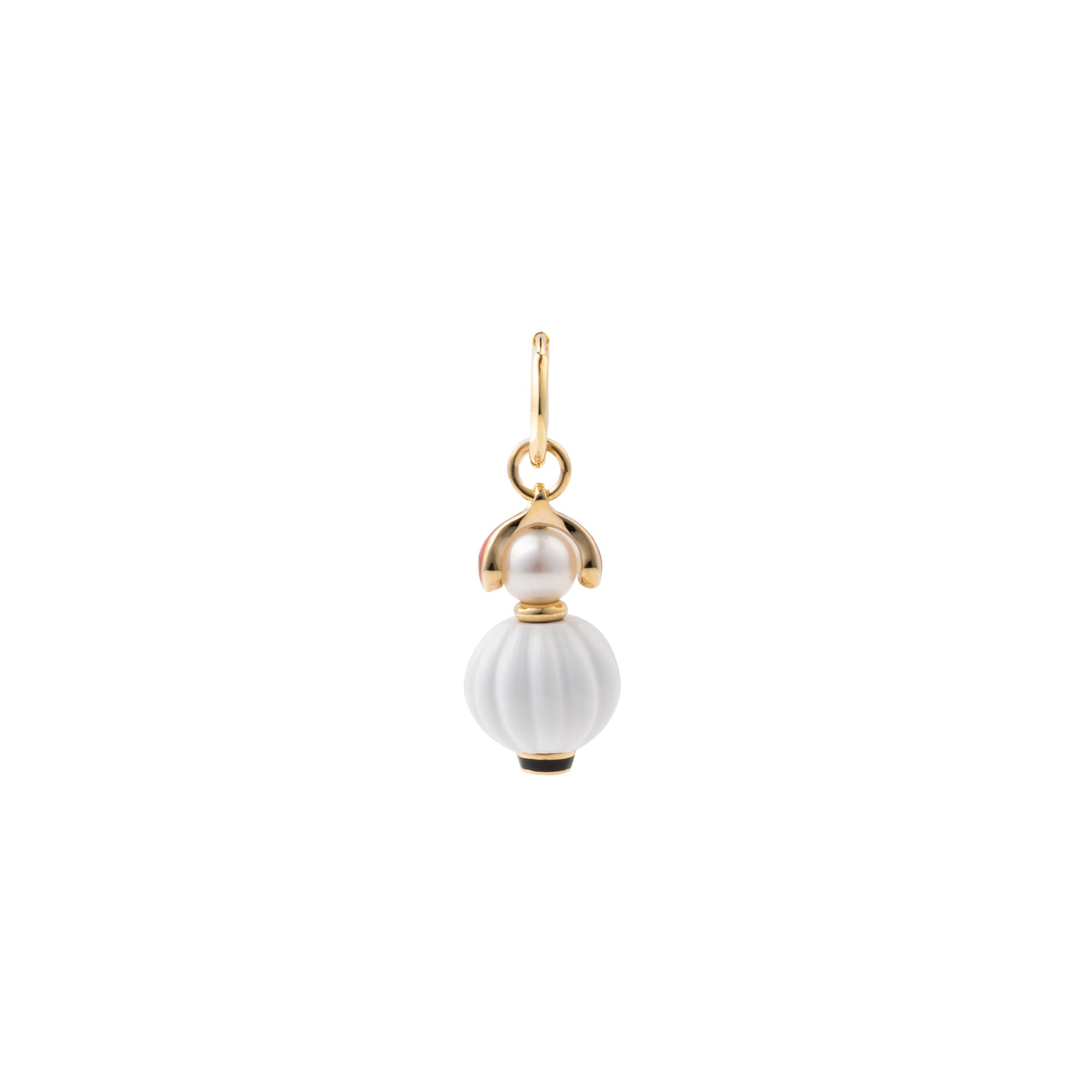 BIRD OF PARADISE White Agate Charm Earring