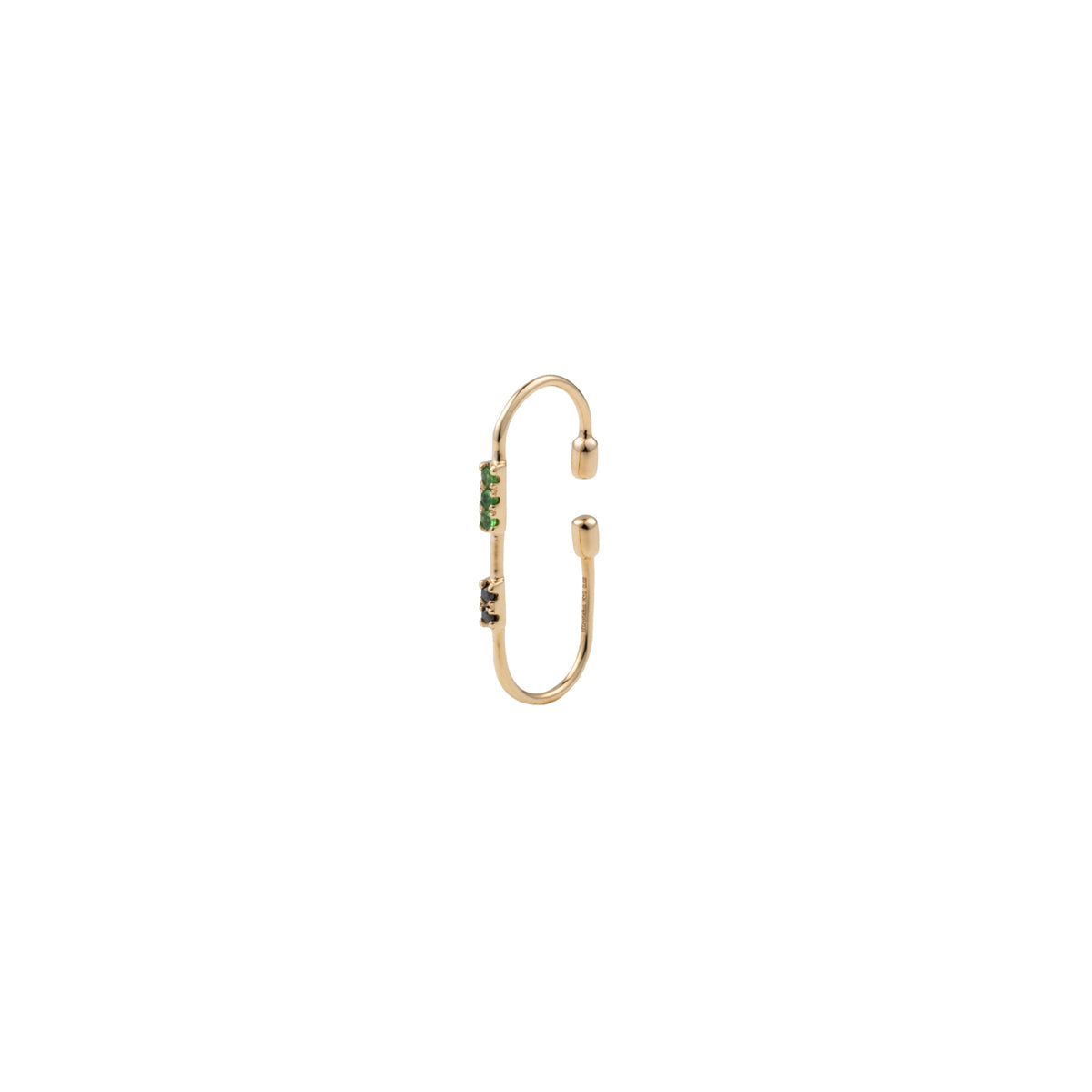 MIRÓ Green Garnet and Black Diamond Ear Cuff Medium size