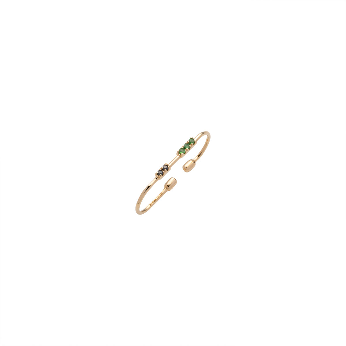 MIRÓ Green Garnet and Black Diamond Ear Cuff Medium size