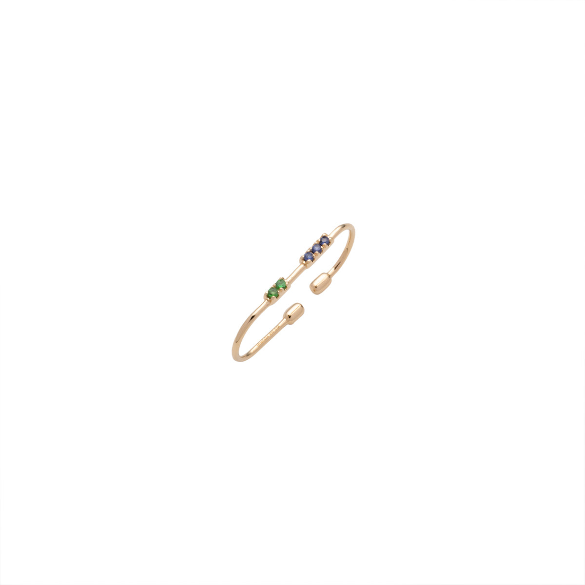 MIRÓ Sapphire and Green Garnet Ear Cuff Medium size