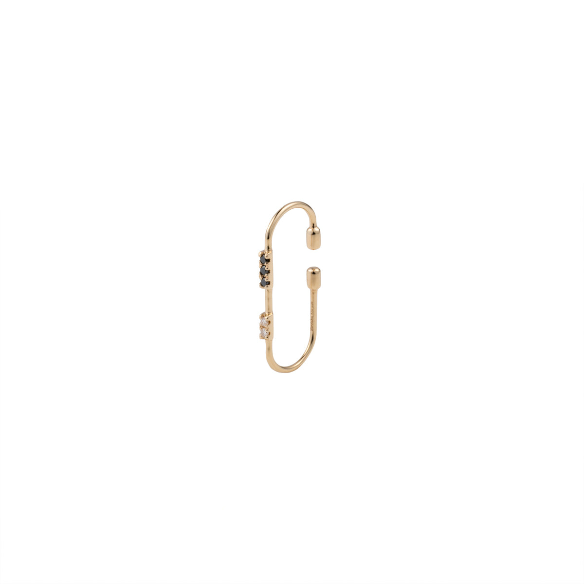 MIRÓ Black and White Diamond Ear Cuff Medium size