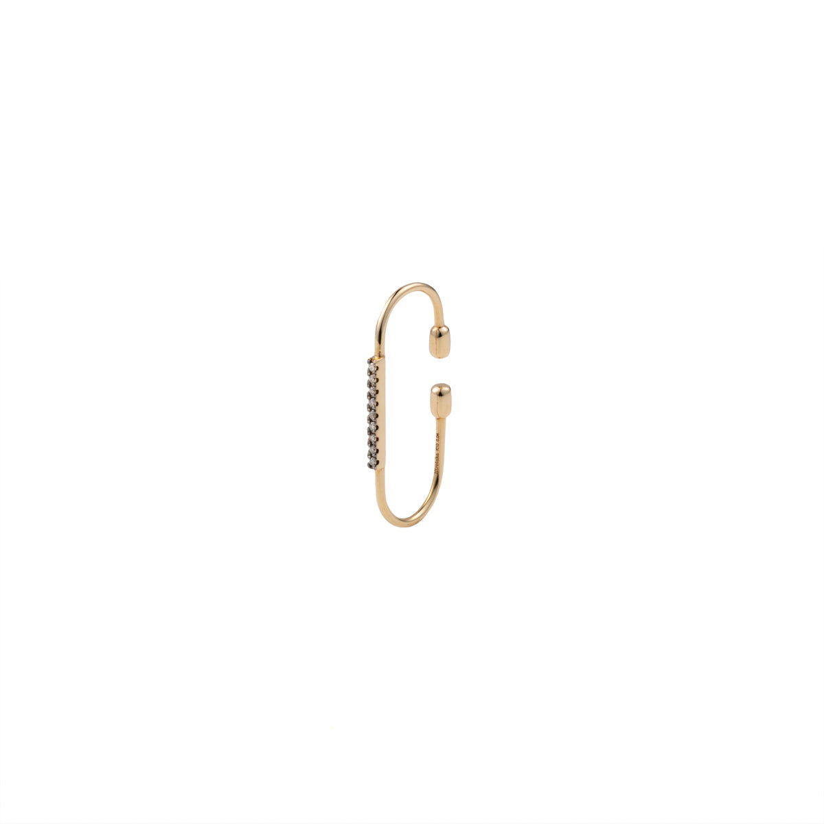 MIRÓ Diamond Ear Cuff Medium size Black Ruthenium Plated