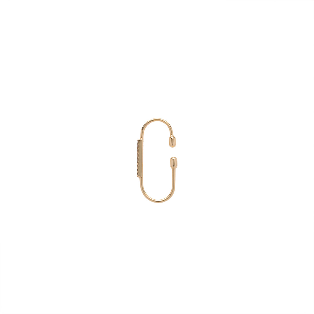 MIRÓ Diamond Ear Cuff Medium size Black Ruthenium Plated