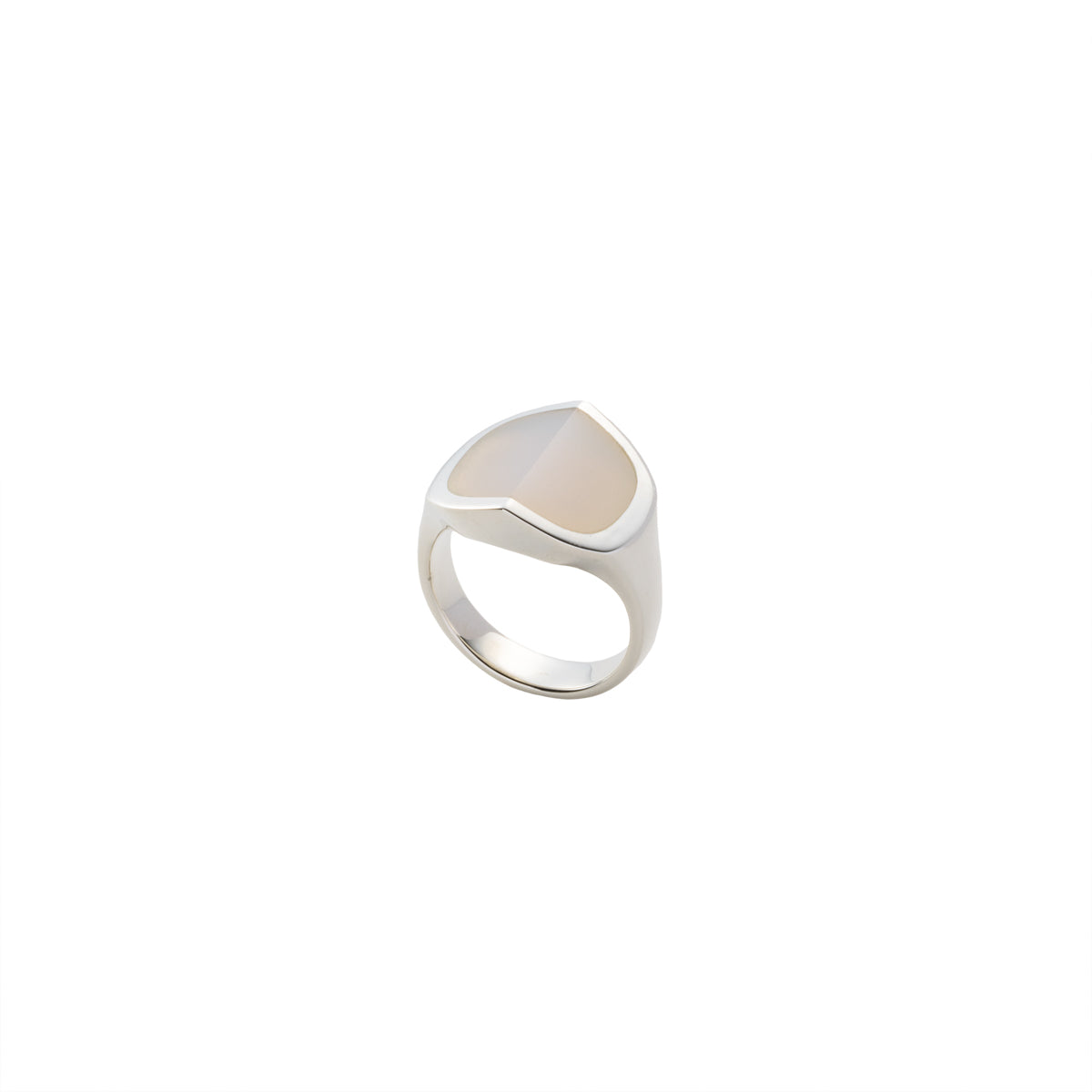【Made-To-Order】EQUINOX-Pyramid White Agate Ring Medium size