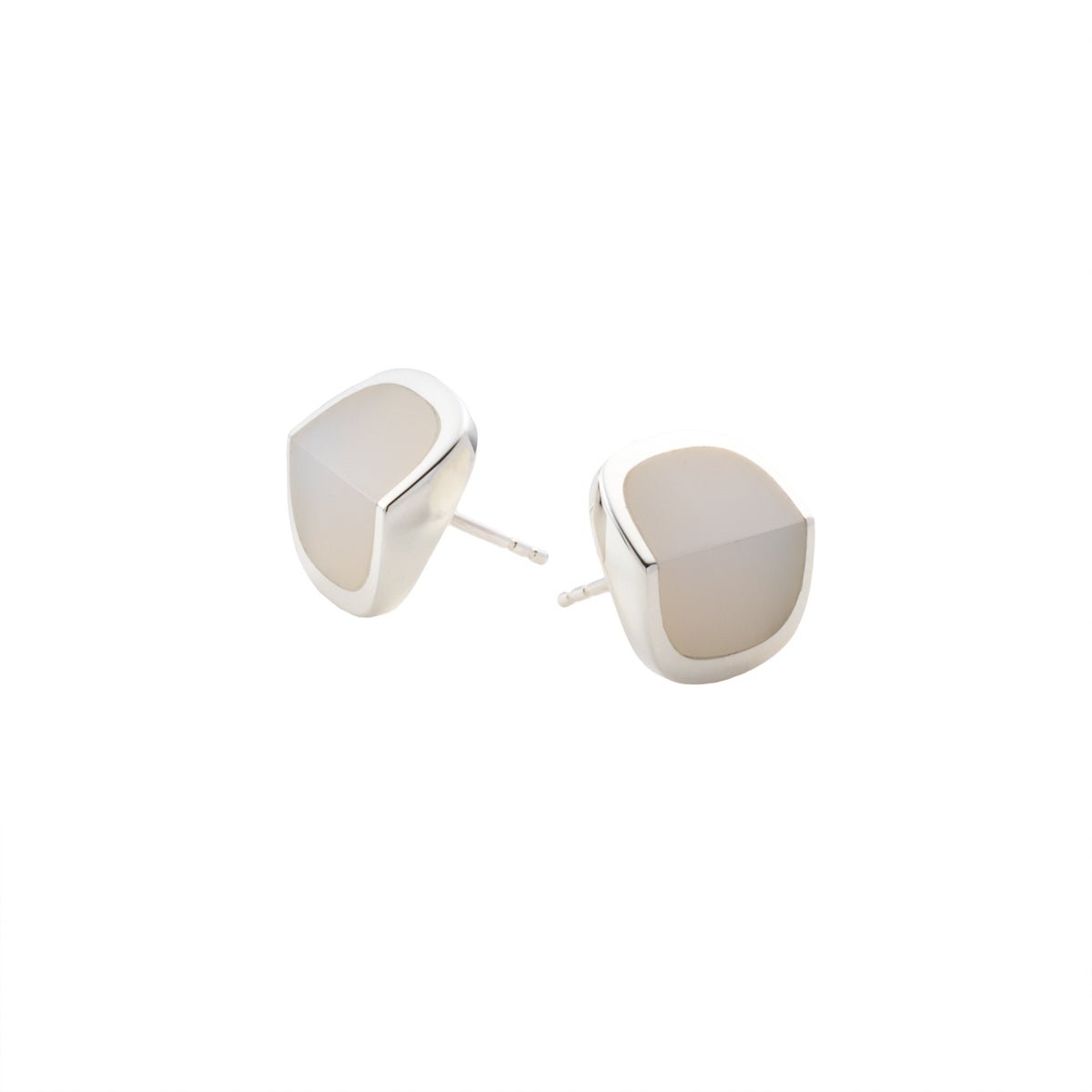 EQUINOX-Pyramid White Agate Earring
