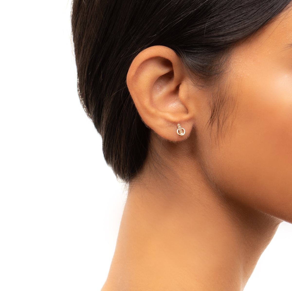 GOSSAMER Deco Small Diamond Earring with Small Hoop