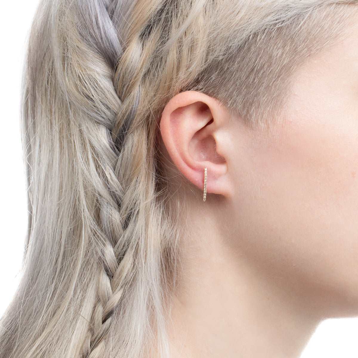 GOSSAMER Diamond Short Bar Earring