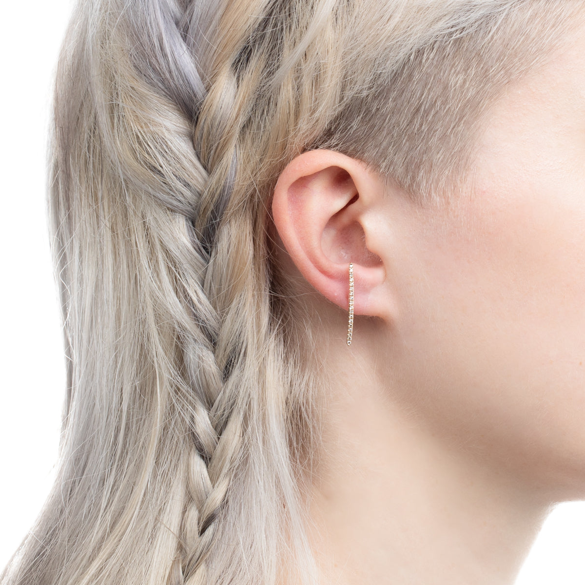 GOSSAMER Diamond Long Bar Earring