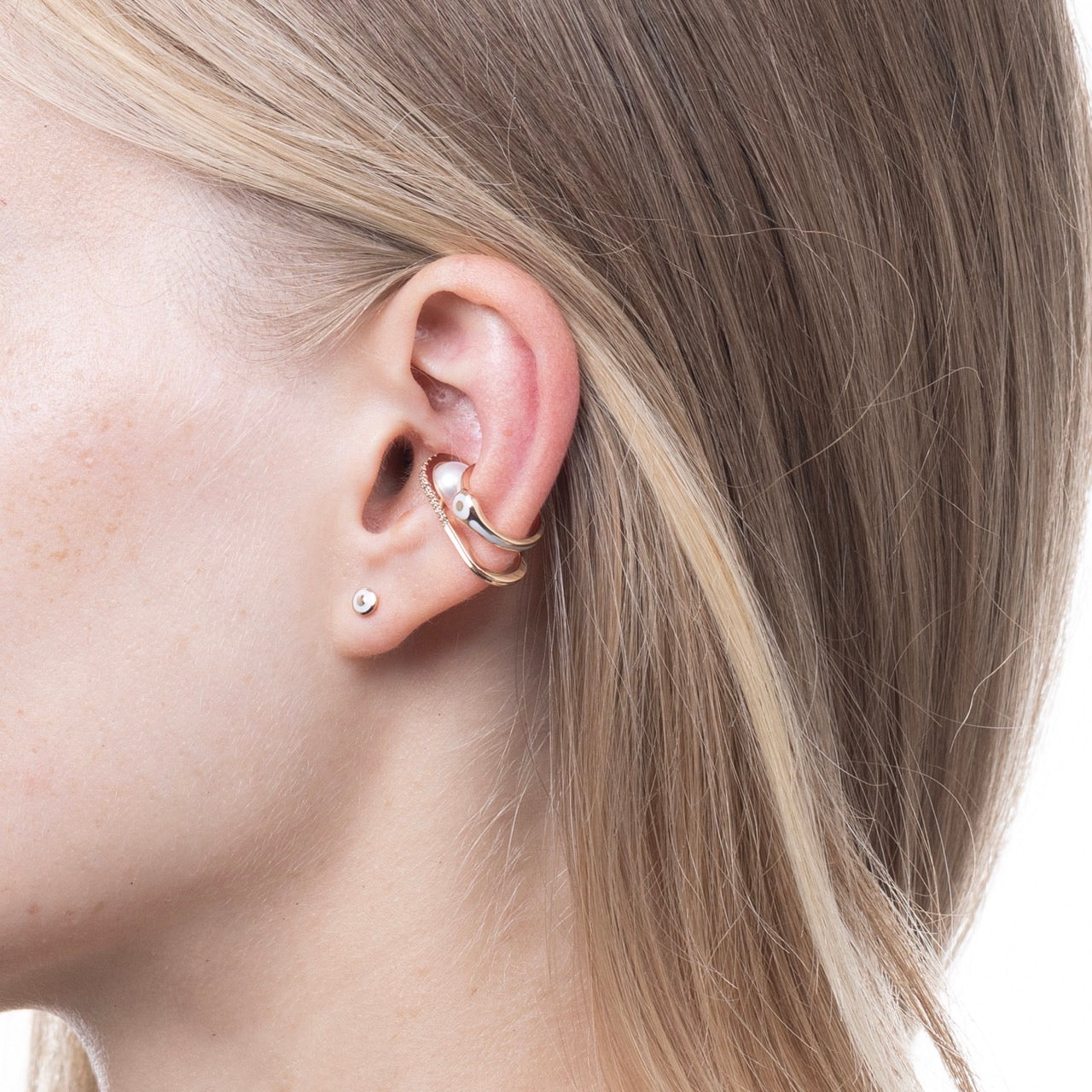 BIRD OF PARADISE Ear Cuff in Ivory White