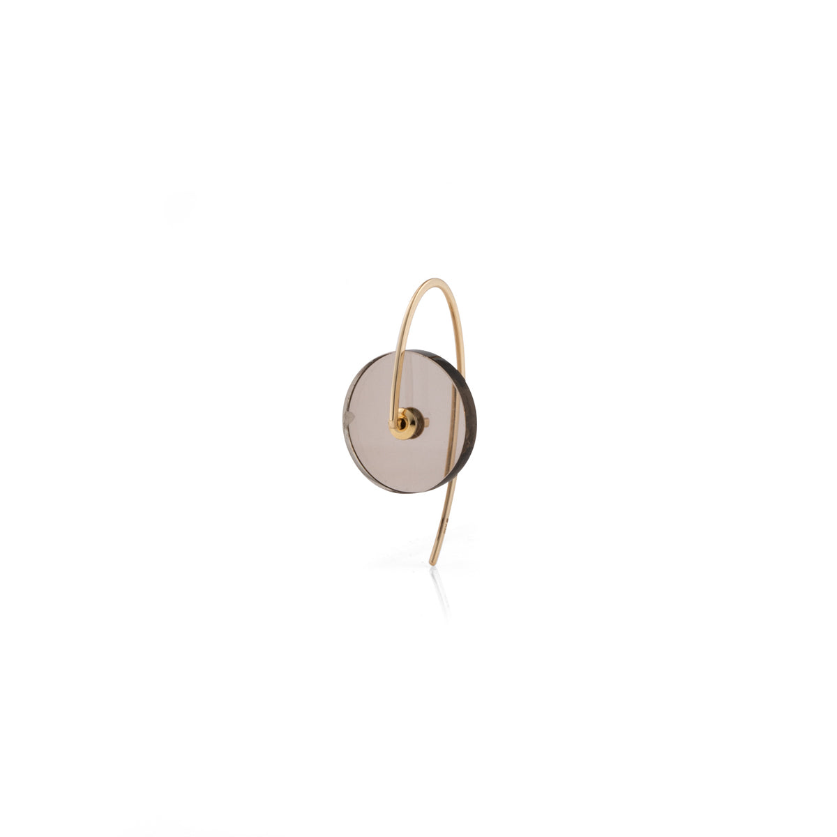 ORBITAL Smoky Quartz Hook Earring Small size