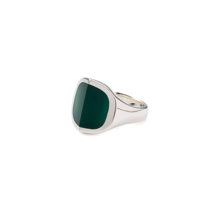 "EQUINOX"-Pyramid Green Agate Ring M size
