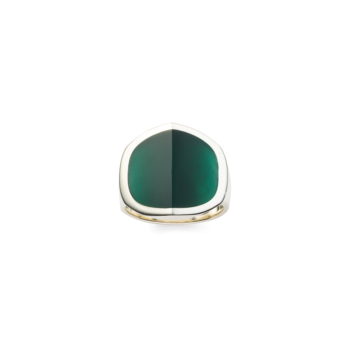 【Made-To-Order】EQUINOX-Pyramid Green Agate Ring Large size