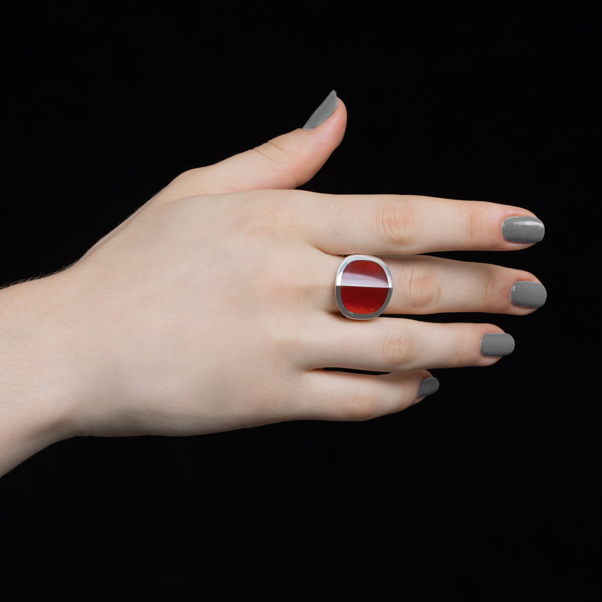 【Made-To-Order】EQUINOX-Pyramid Carnelian Ring Large size