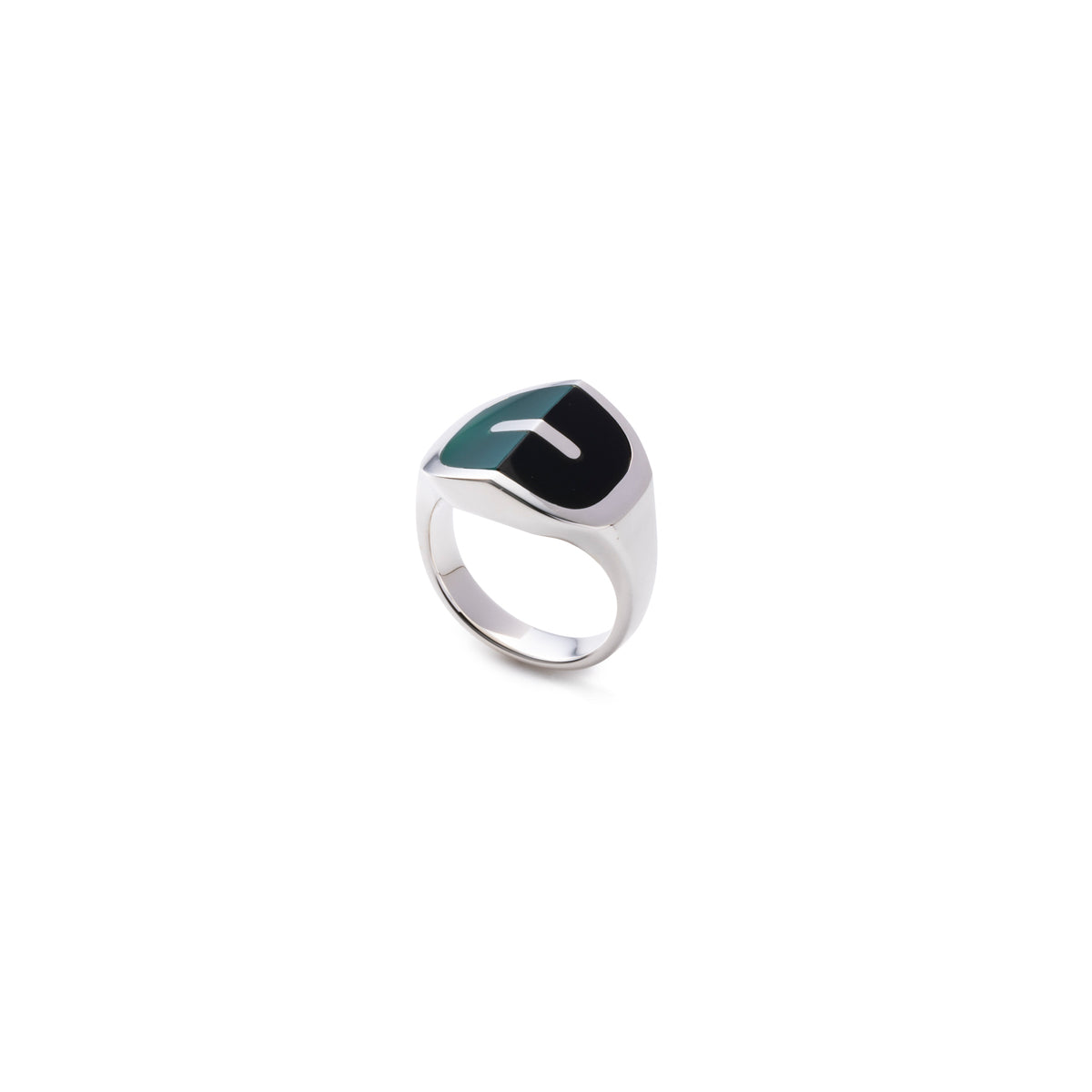 【Made-To-Order】EQUINOX-Pyramid Onyx Green Agate Ring