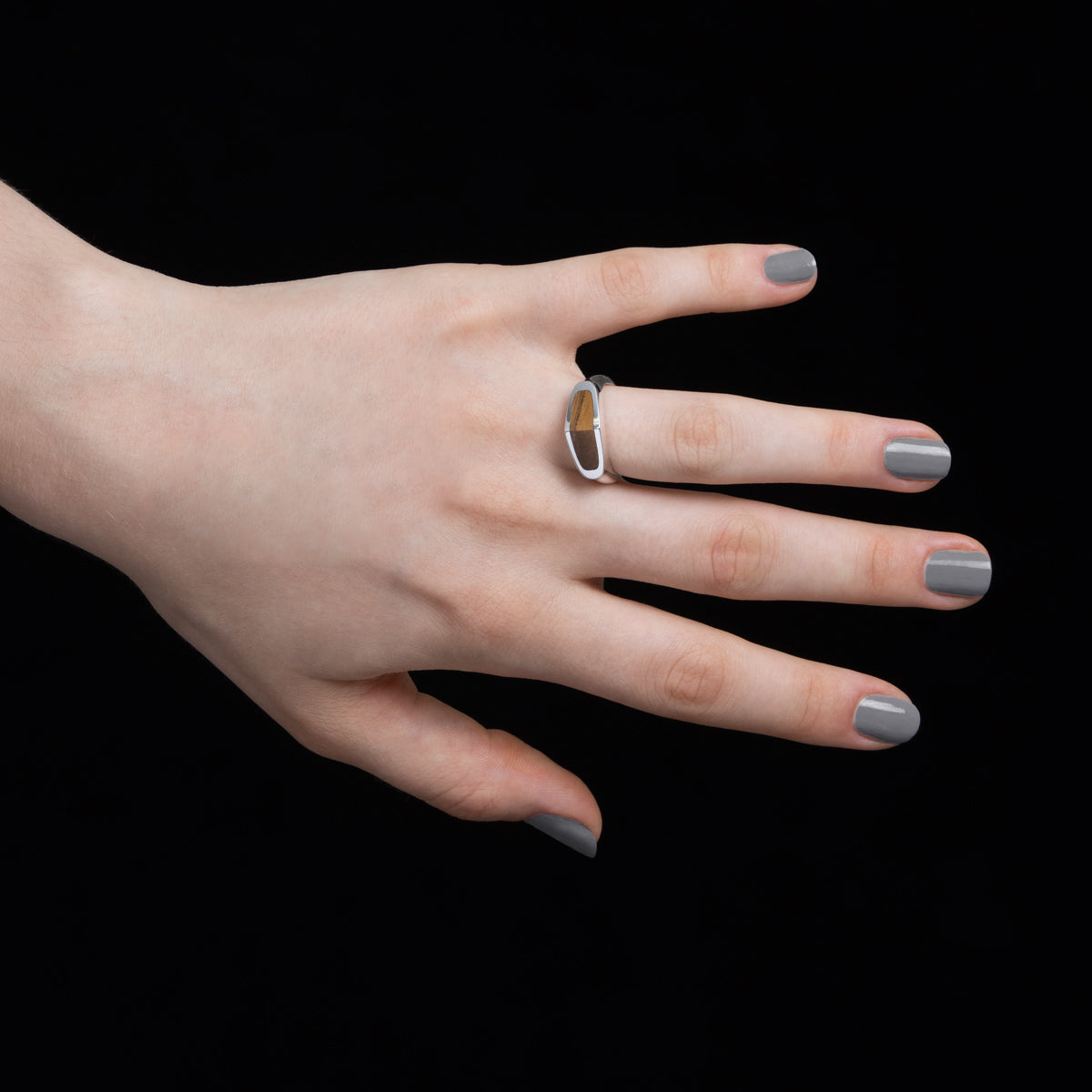 【Made-To-Order】EQUINOX-Pyramid Tiger's Eye Ring