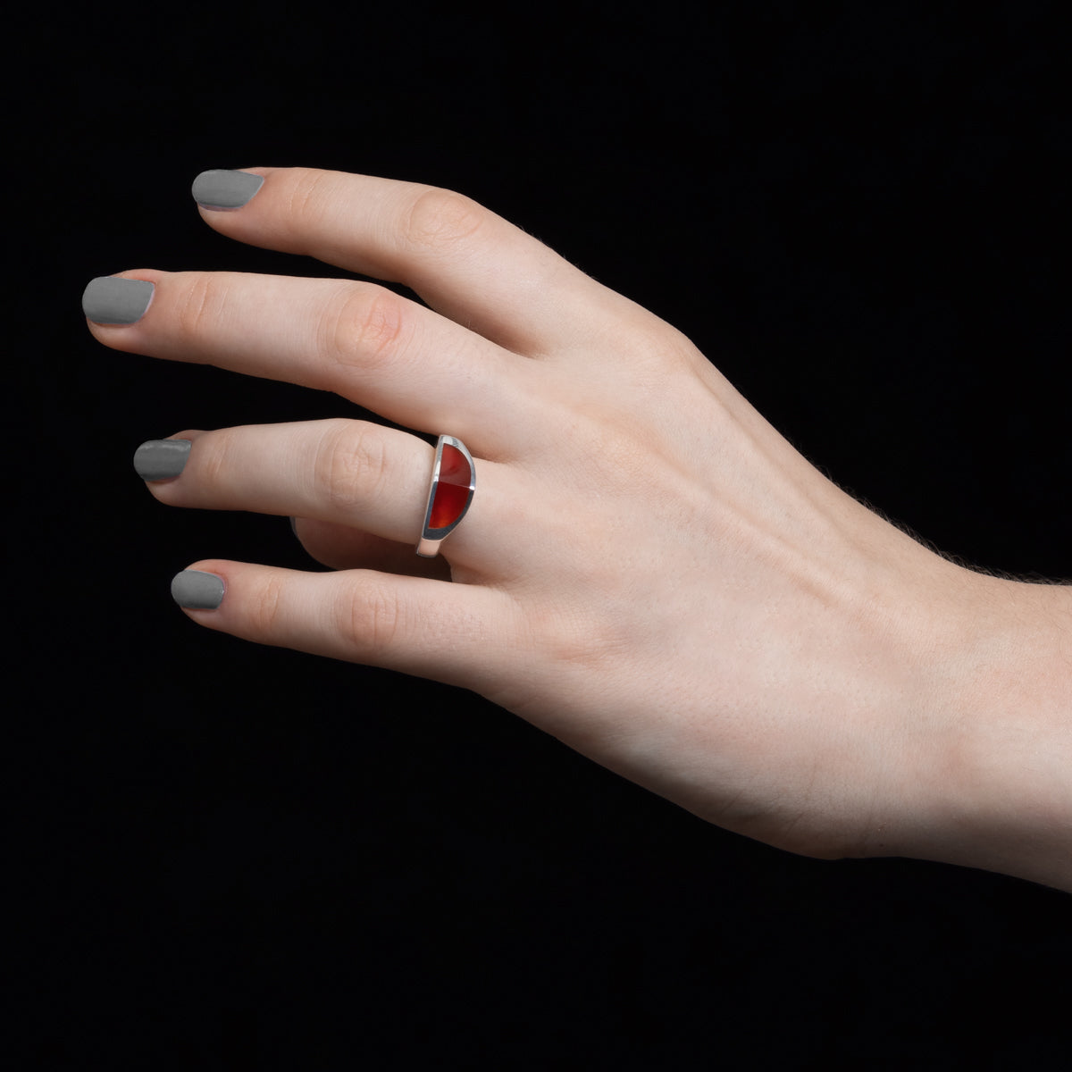 【Made-To-Order】EQUINOX-Pyramid Carnelian Ring
