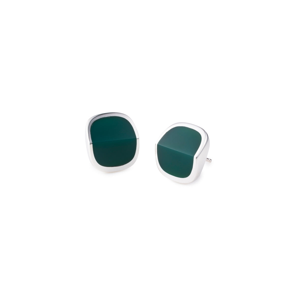 EQUINOX-Pyramid Green Agate Earring