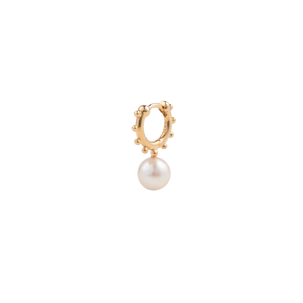 SEA ANEMONE Pearl Huggie Hoop Earring Small size