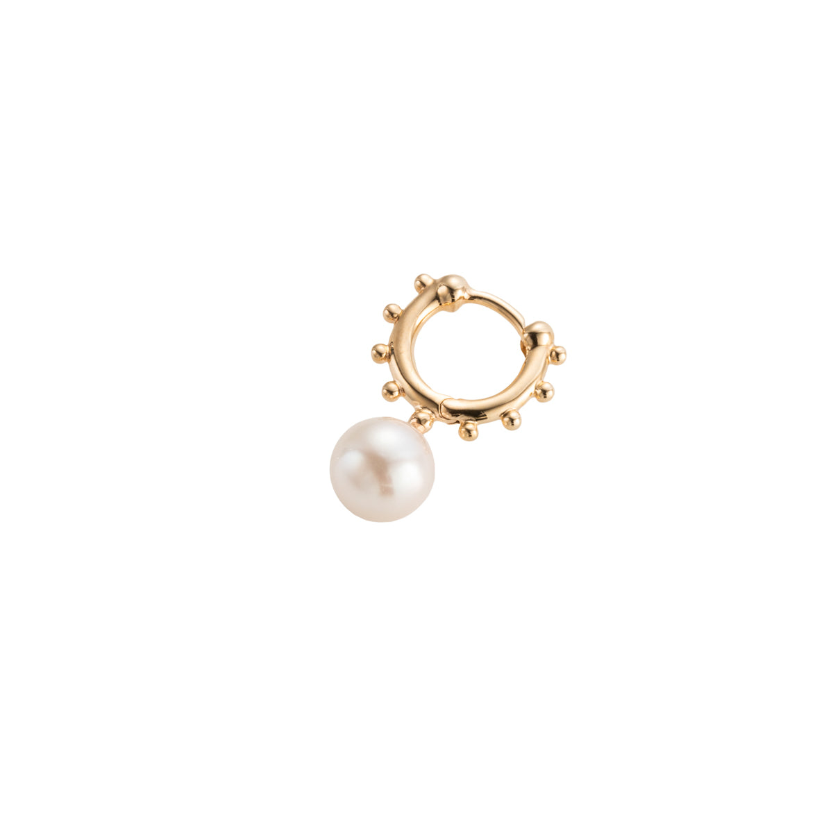 SEA ANEMONE Pearl Huggie Hoop Earring Small size