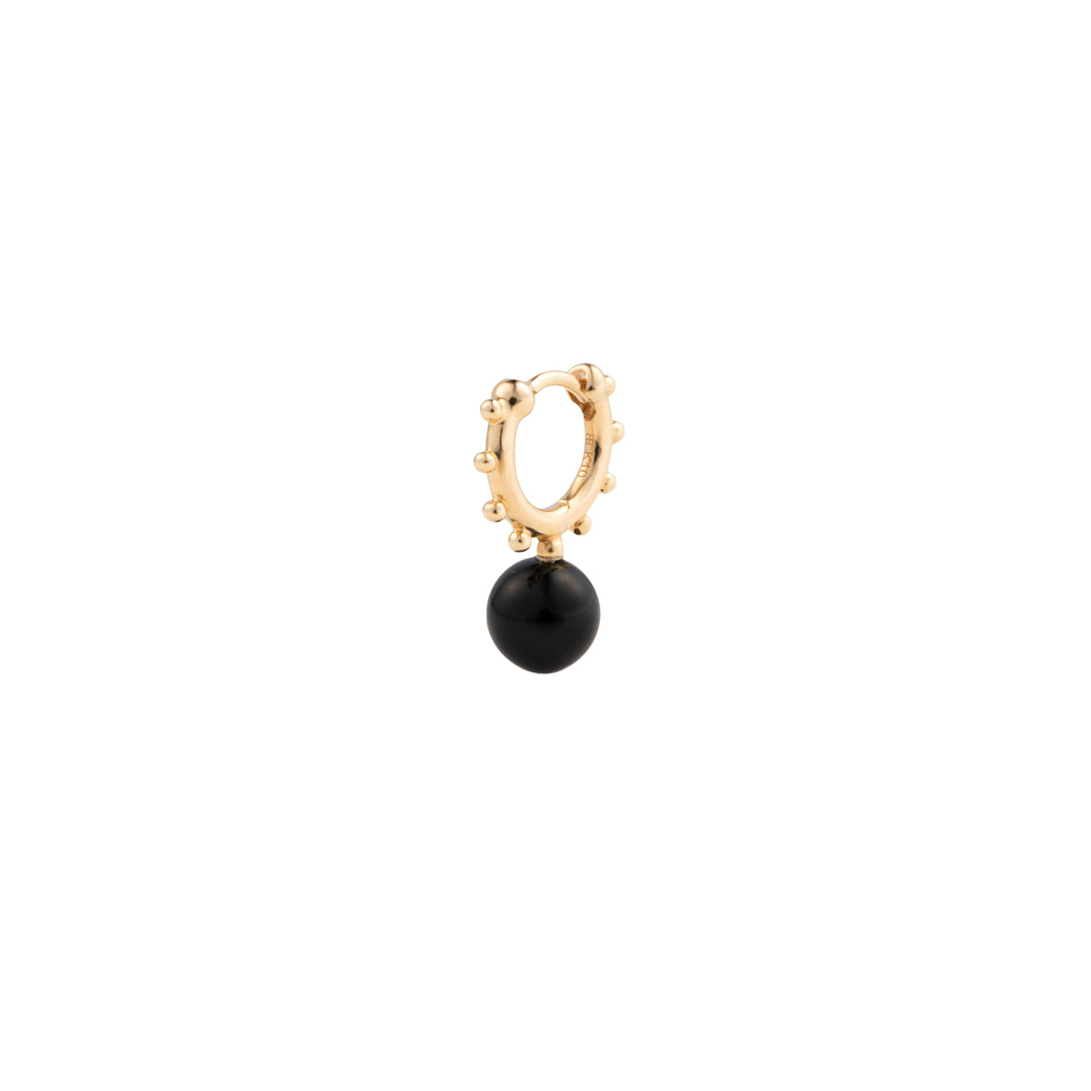 SEA ANEMONE Onyx Huggie Hoop Earring Small size