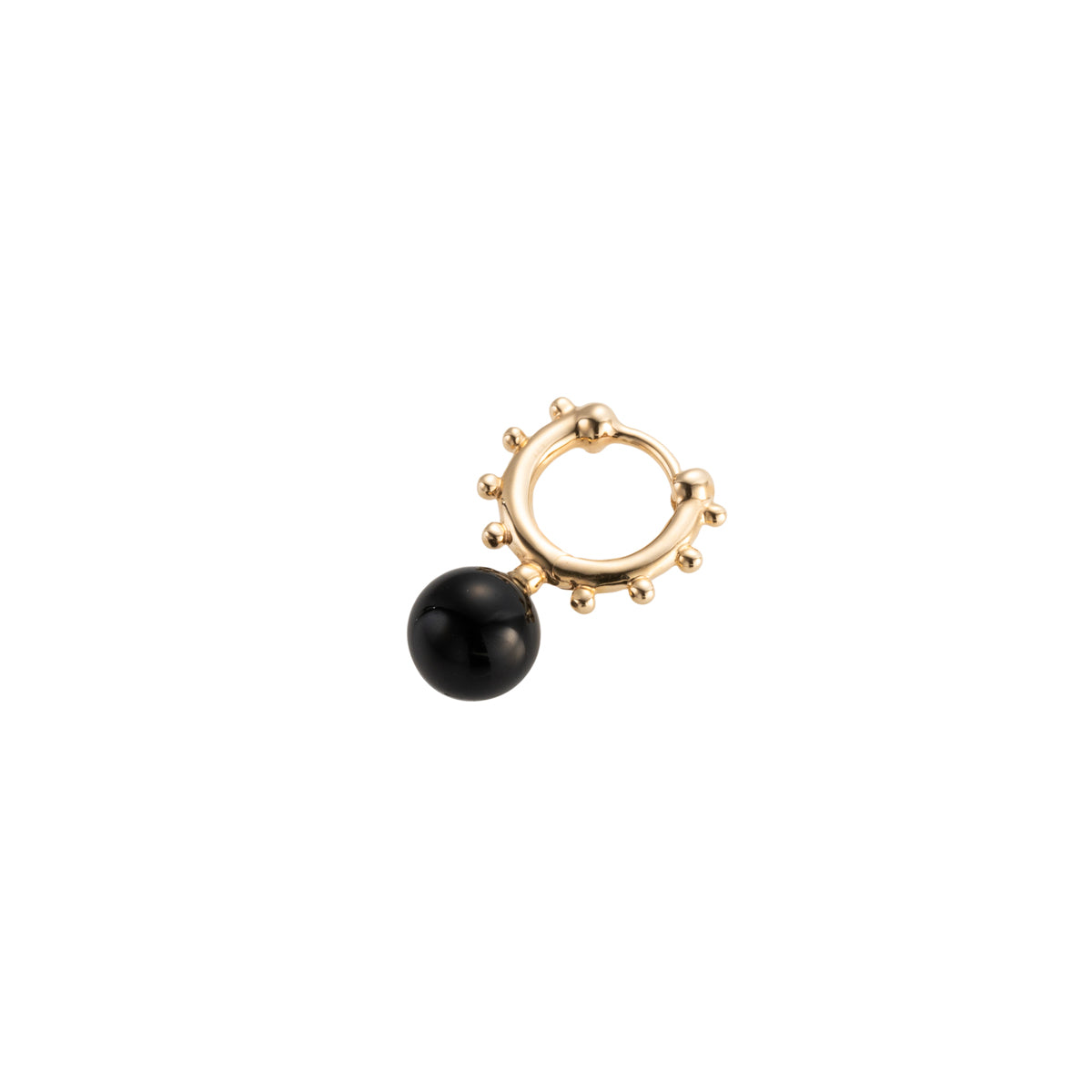 SEA ANEMONE Onyx Huggie Hoop Earring Small size