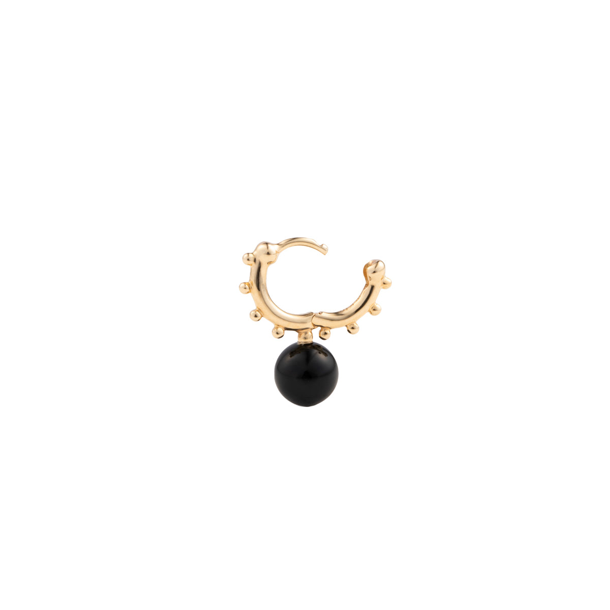 SEA ANEMONE Onyx Huggie Hoop Earring Small size
