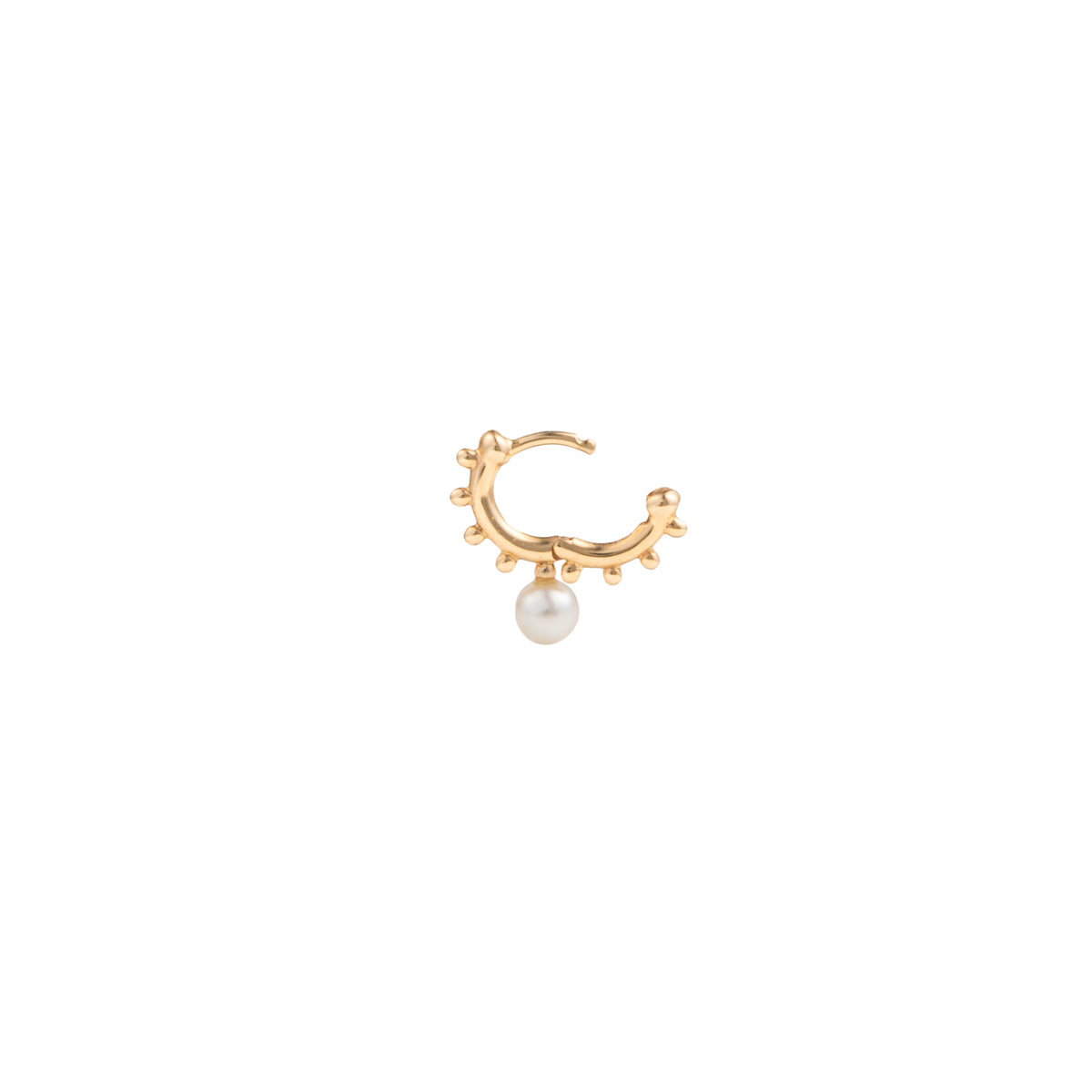SEA ANEMONE Pearl Huggie Hoop Earring Extra Small size