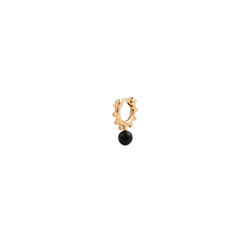 "Sea Anemone" Onyx Huggie Hoop Earring XS size