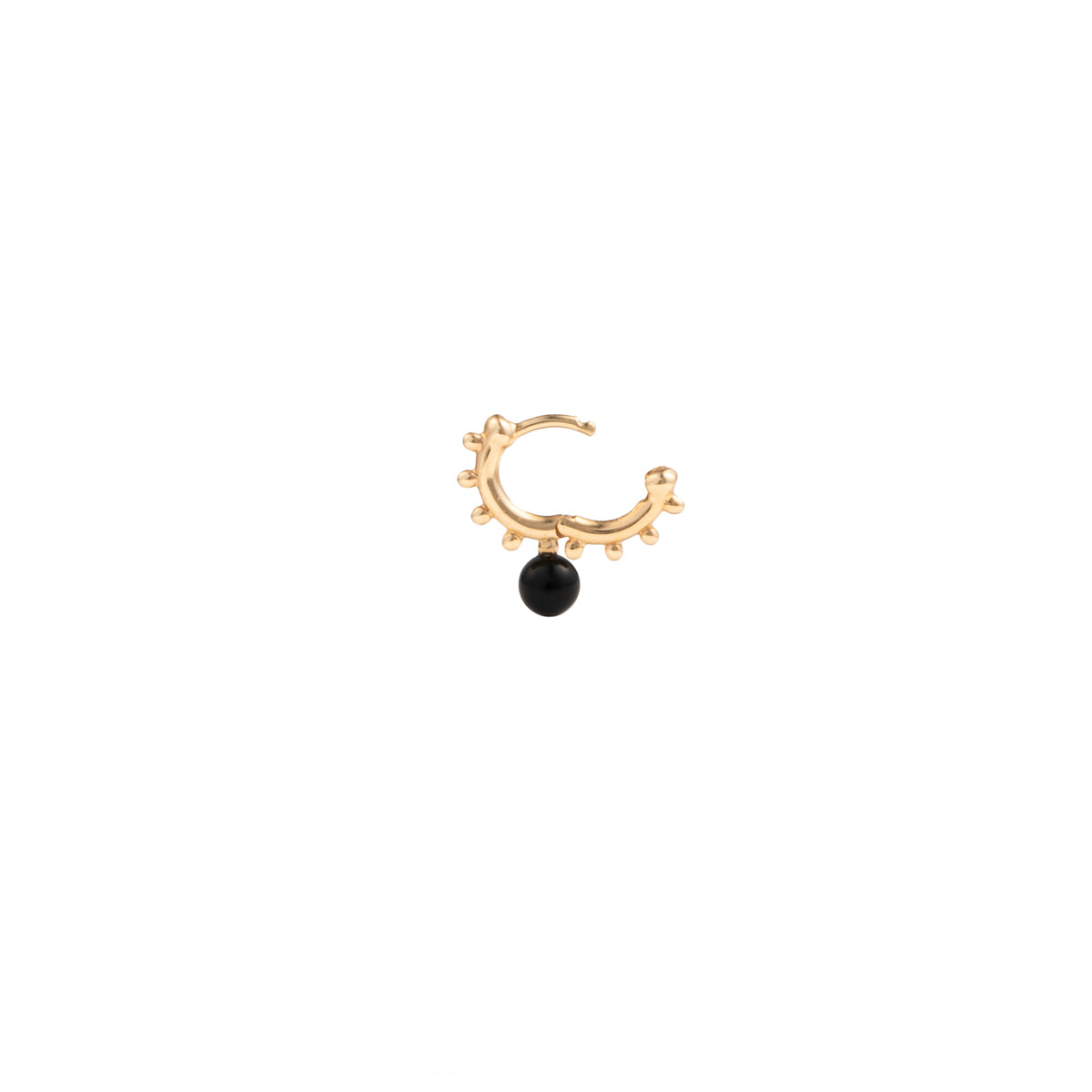 SEA ANEMONE Onyx Huggie Hoop Earring Extra Small size