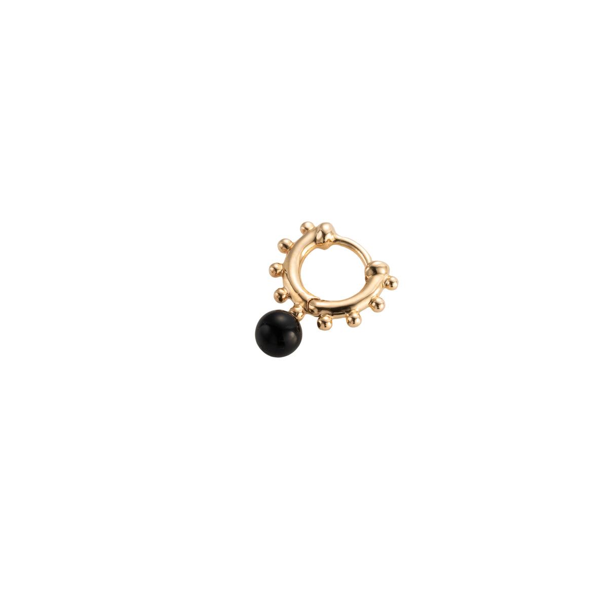 SEA ANEMONE Onyx Huggie Hoop Earring Extra Small size
