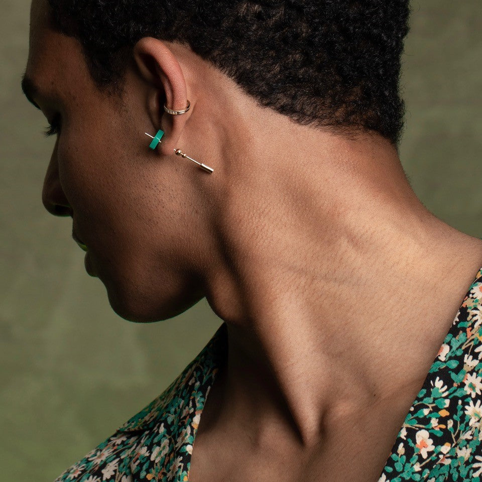 Short SPEAR Earring, Chrysoprase