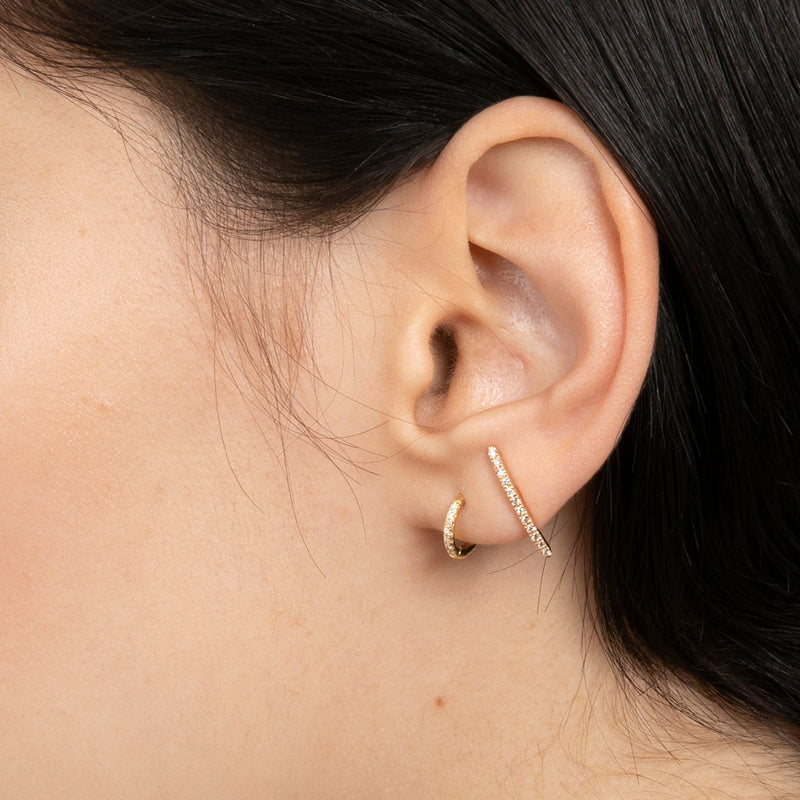 GOSSAMER Diamond Short Bar Earring