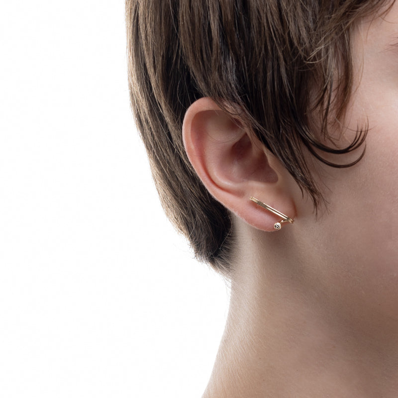 "Drosera" Diamond Earring for Right ear