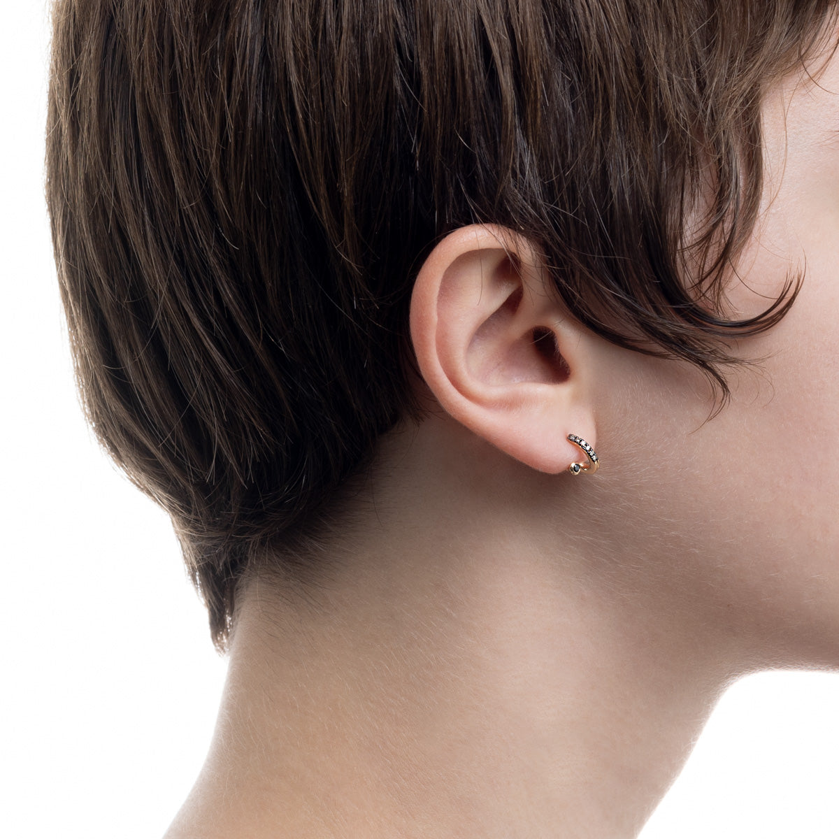 DROSERA Black and White Diamond Earring for Right ear